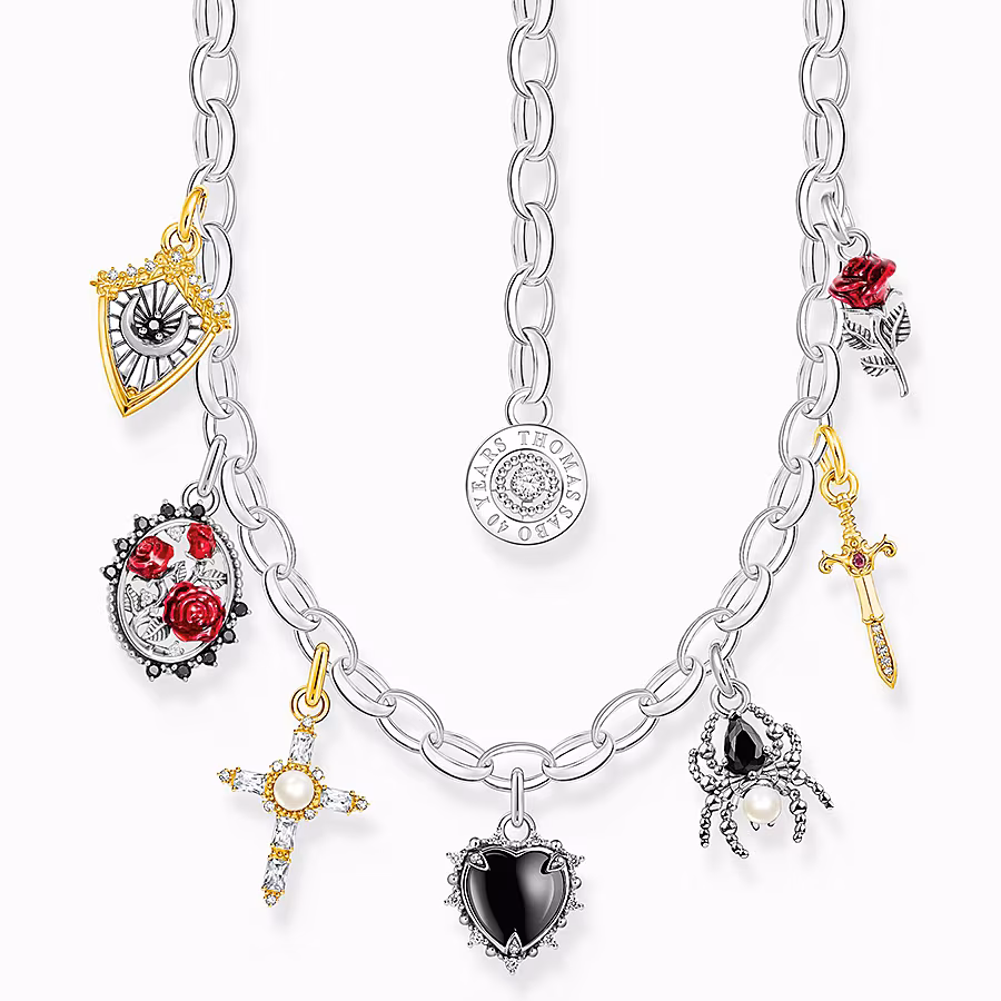 Silver necklace with pendants True Romance