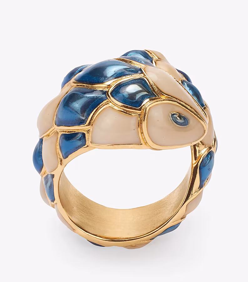 CAVALLI-SNAKE-RING-DARK-BLUE