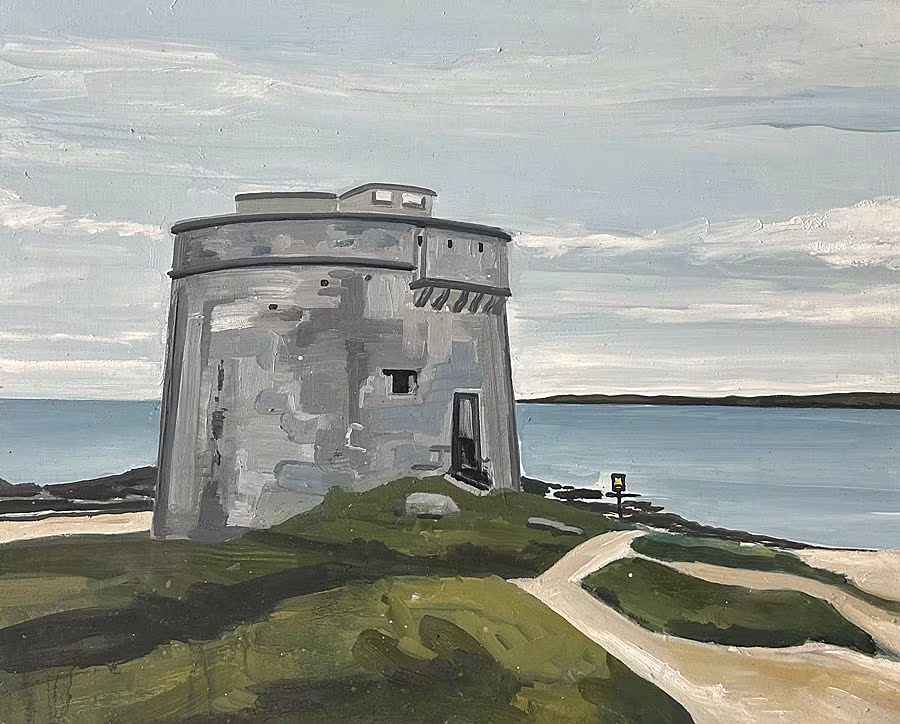 David-Fox-Martello-Tower-Donabate-Oil-on-board-33x44cm