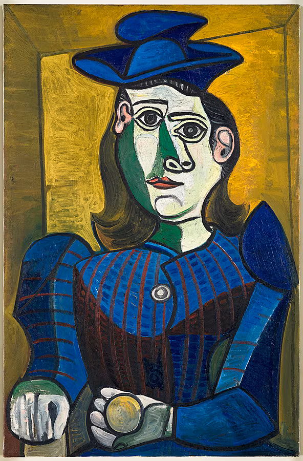 Picasso,-'Bust-of-a-Woman-with-a-Blue-Hat'