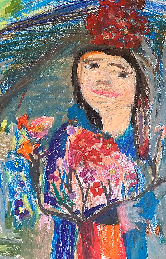 Victoria-Muradova,-'This-is-me-with-Flowers-Walking-Around-Istanbul'