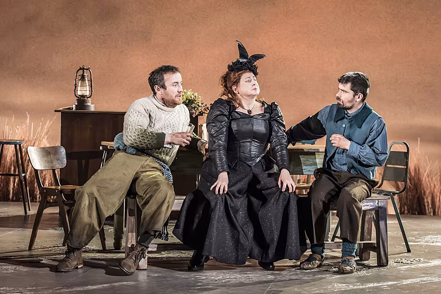 Naoise-Dunbar-Siobhan-McSweeney-and-Matthew-Forrest-in-The-Playboy-of-the-Western-World-at-the-National-Theatre-c-Marc-Brenner