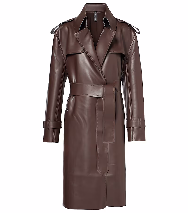 Norma-Kamali-Faux-leather-trench-coat-1-mytheresa