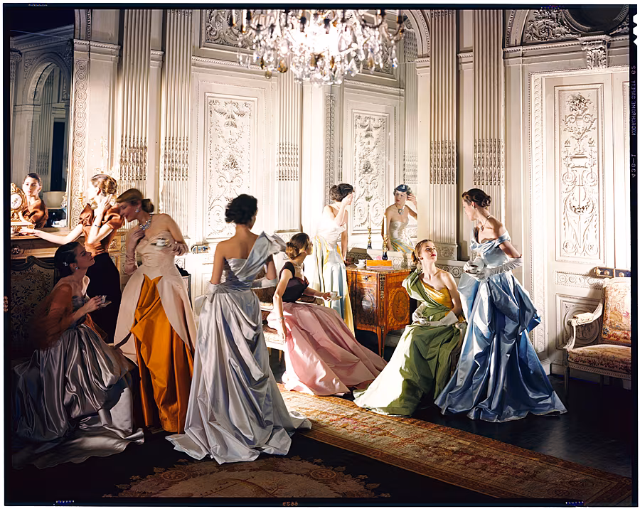 Worldly-Colour-(Charles-James-evening-dresses),-1948.-Original-colour-transparency.-The-Cecil-Beaton-Studio-Archive.