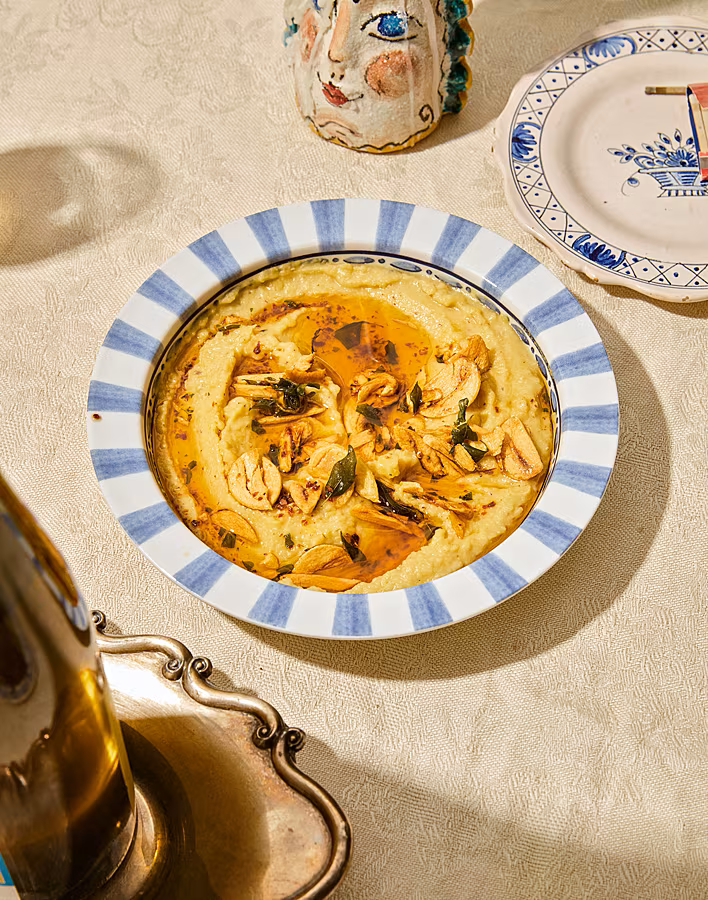 Full---Lentil-Dip-with-Toasted-Garlic-&-Crispy-Herbs---Credit---Chris-Bernabeo