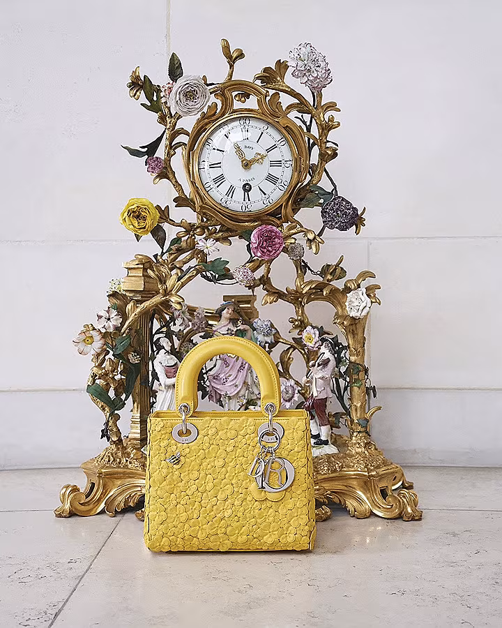 LADY-DIOR-SHAMROCK-BAG-YELLOW