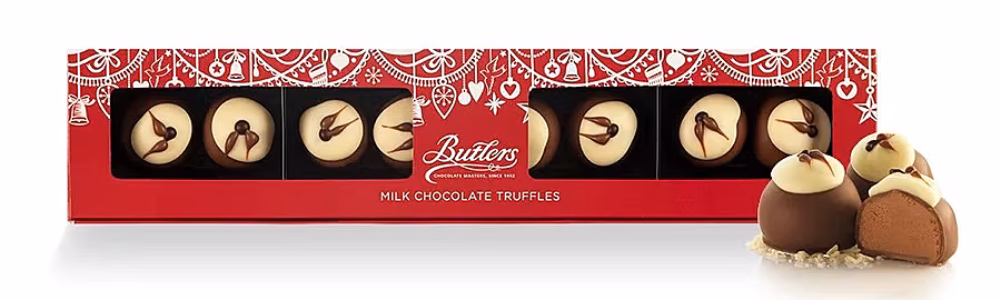 Christmas Pudding Motif Milk Chocolate Truffles