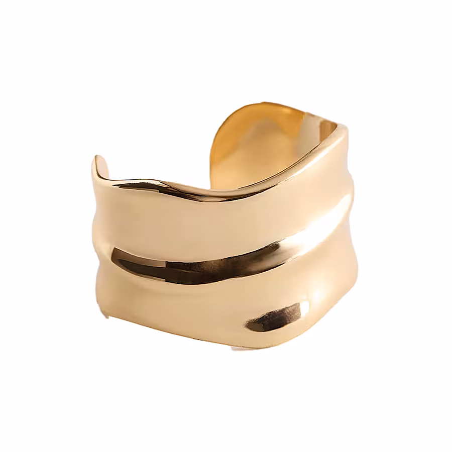 Gold-tone-wave-cuff