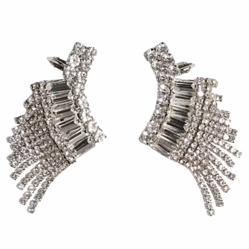 H&M wing-shaped rhinestone earrings