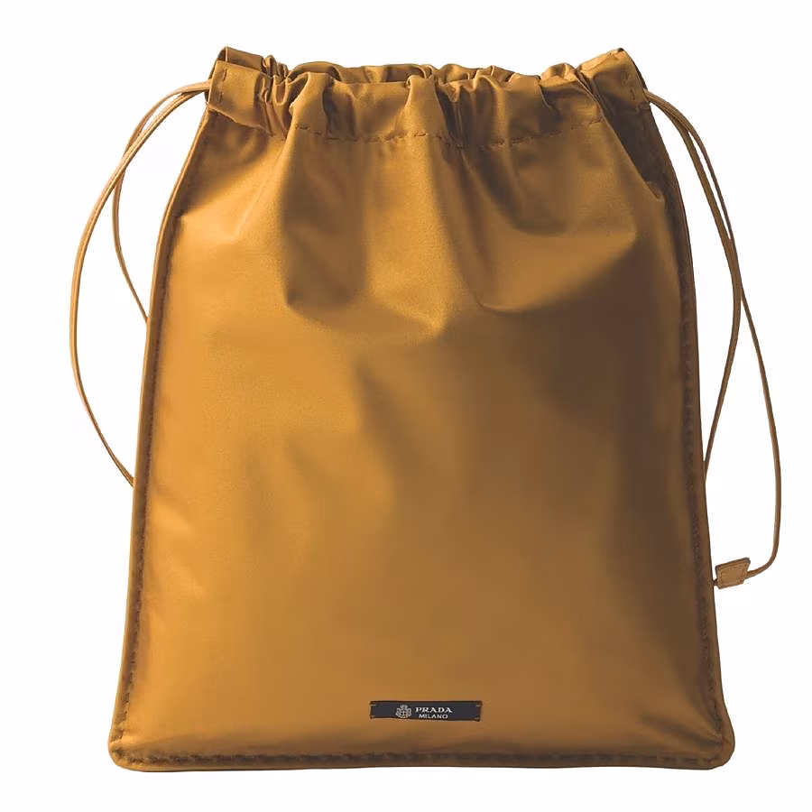 Prada Wish silk duchesse pouch WHISKEY