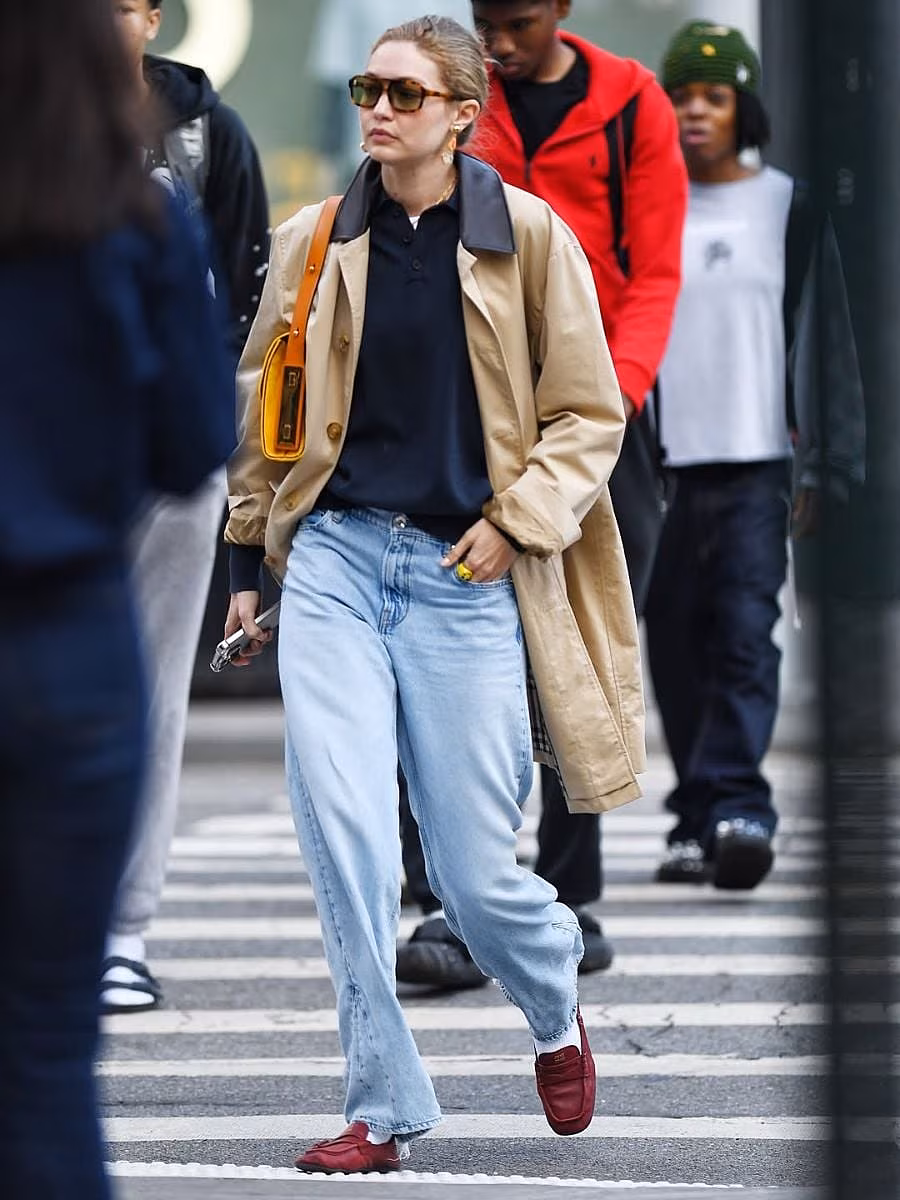 Gigi-Hadid-style-Miu-Miu-loafers