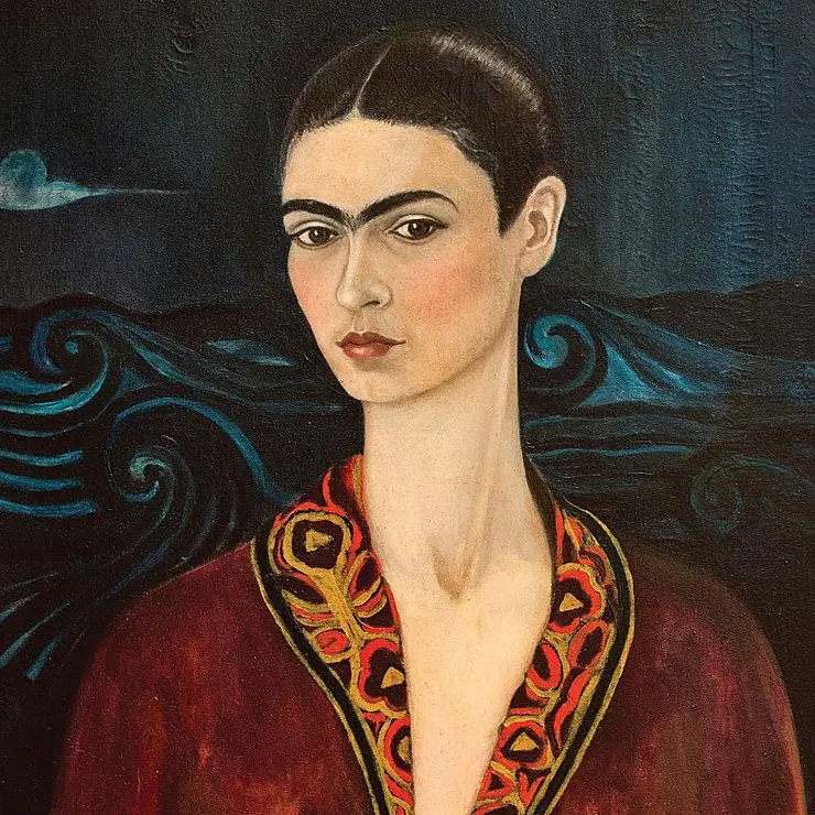 Frida Kahlo, Self-Portrait (With Velvet Dress) 1926. Private Collection.