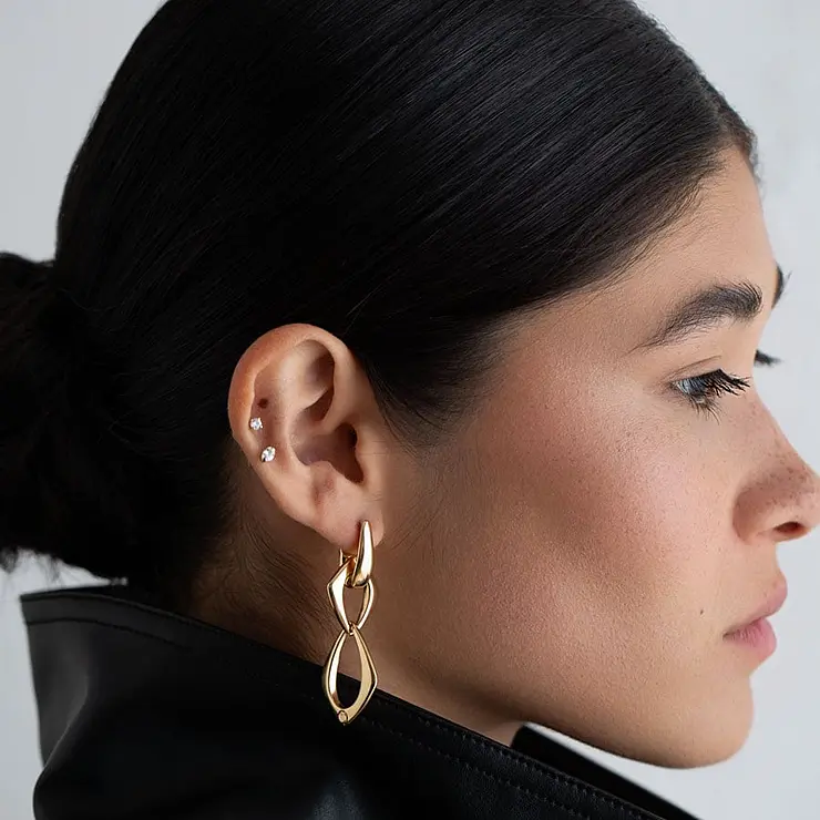 14ct Gold Multi Drop Earrings, €1,400.