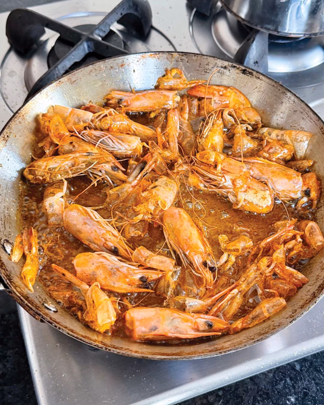 Prawns in pan