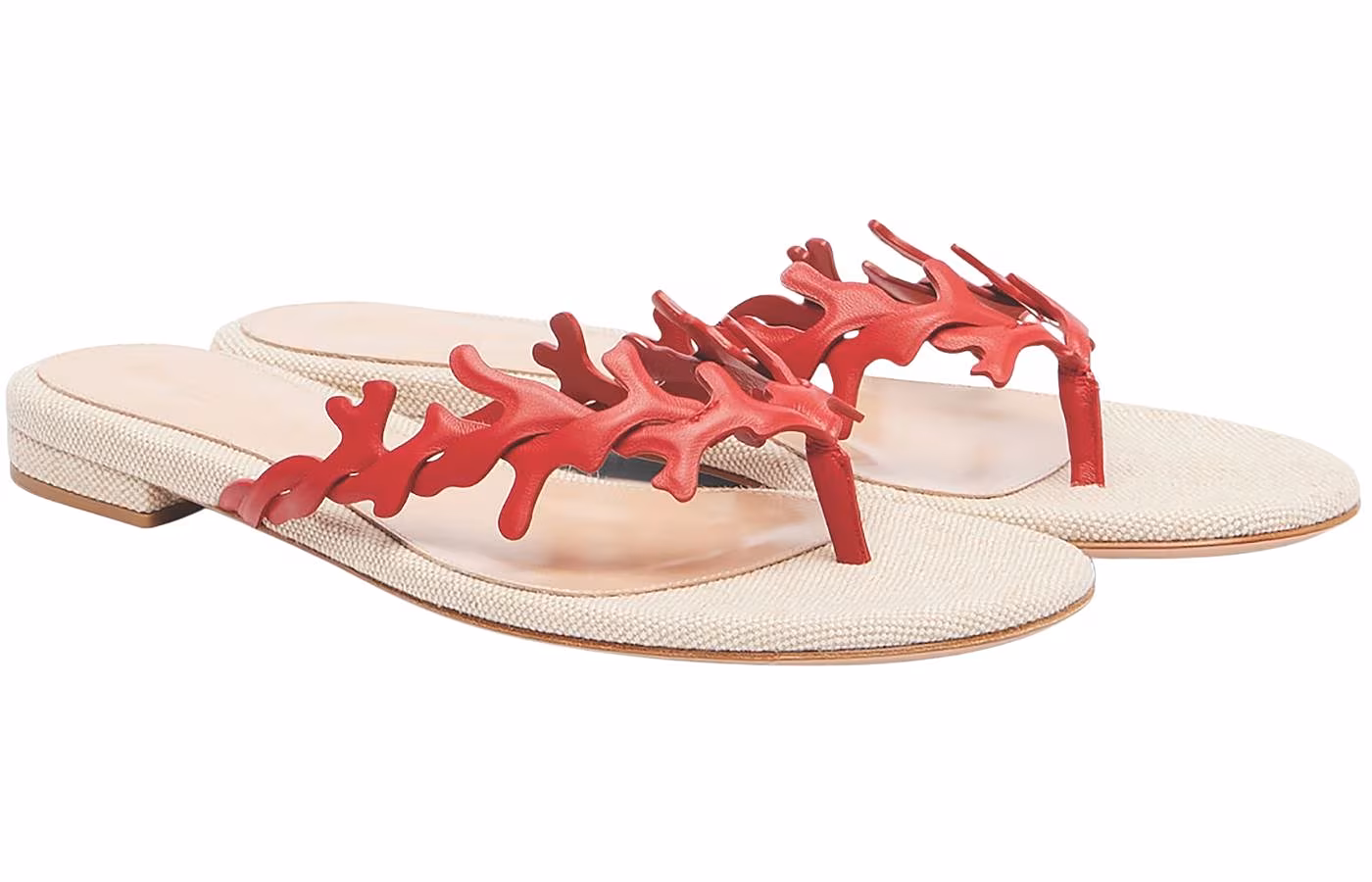 Gianvito Rossi Canvas and leather thong sandals