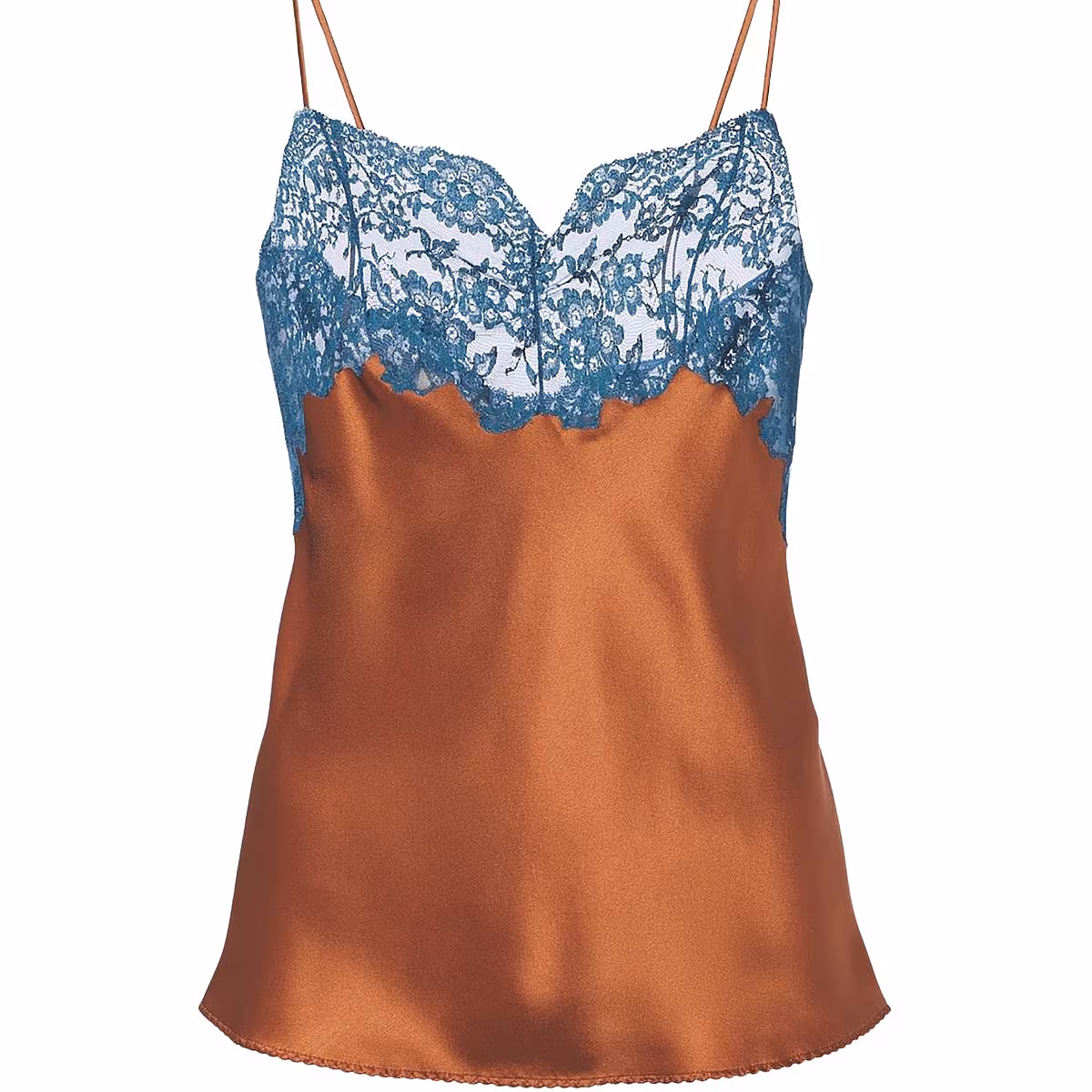Saint Laurent Lace-trimmed silk satin camisole