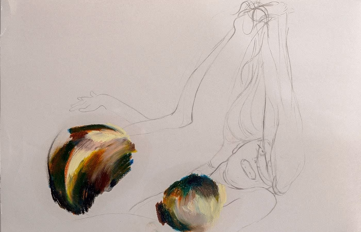 Sian Costello_Hot Child VI, 2024, oil pastel on paper in perspex frame