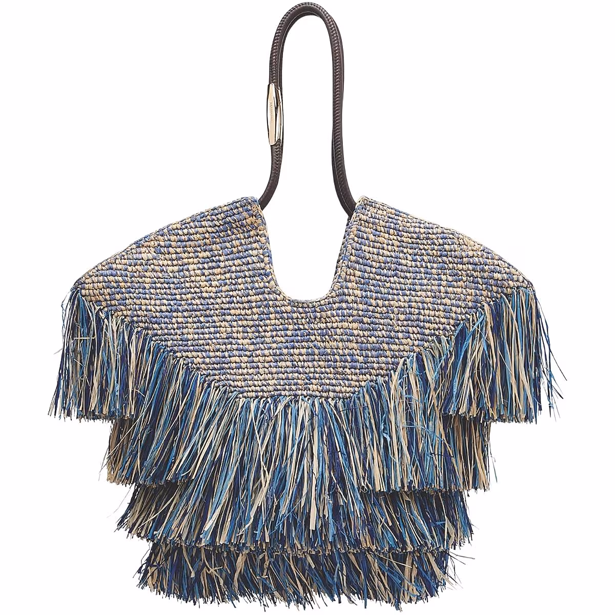 Zimmermann Goldentime Medium fringed raffia tote bag