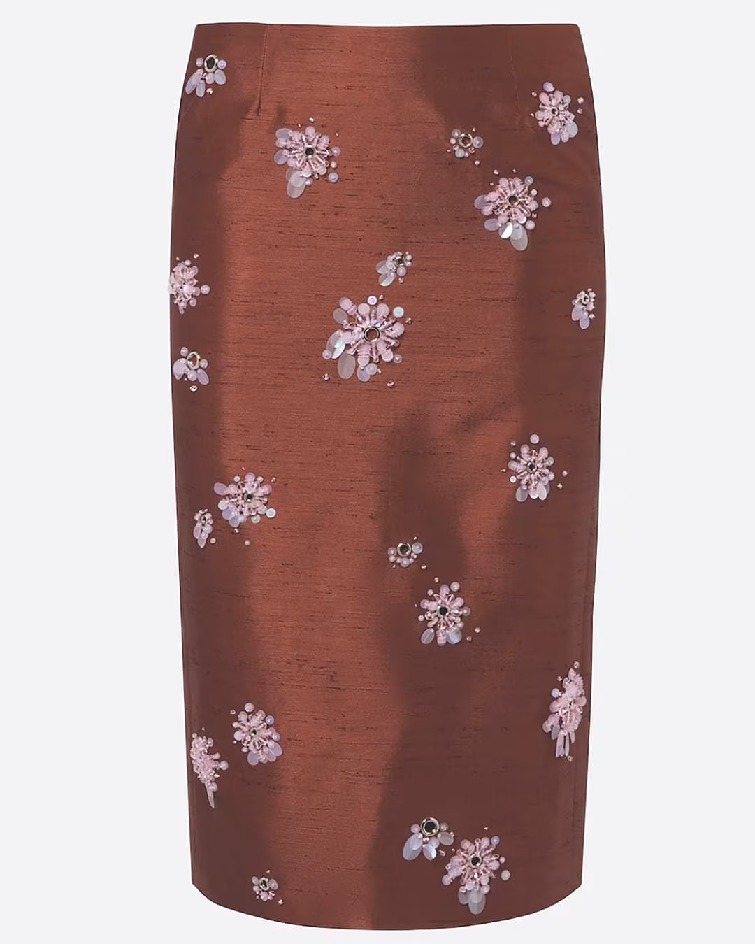 Rust embellished slip skirt Shushu:Tong