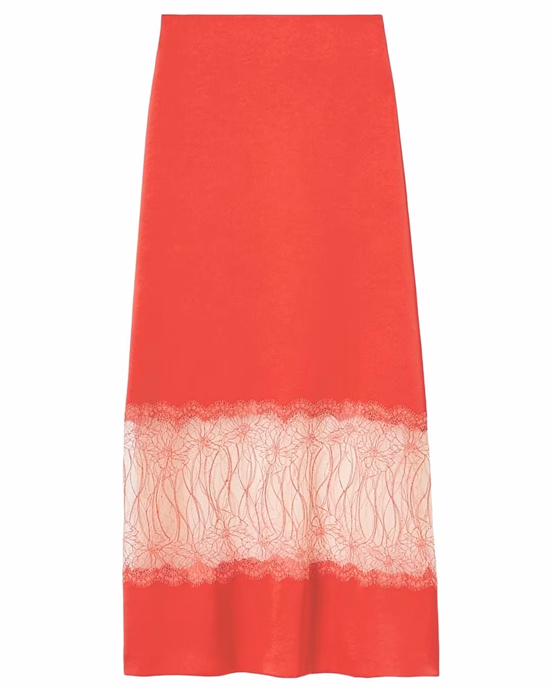 Red lace-detail slip skirt Claudie Pierlot