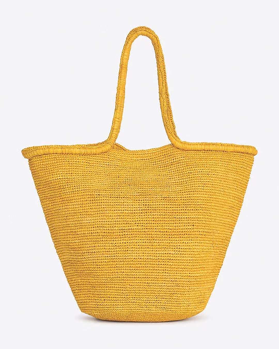 Yellow raffia tote, Arket