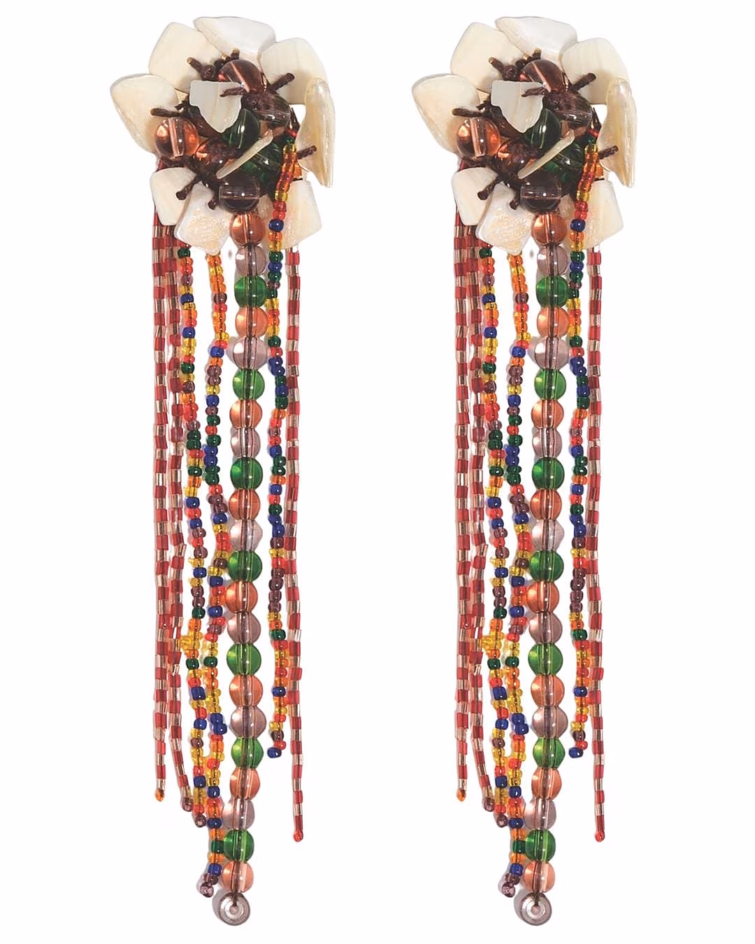 mother of pearl and bead bimba Y lola earrings