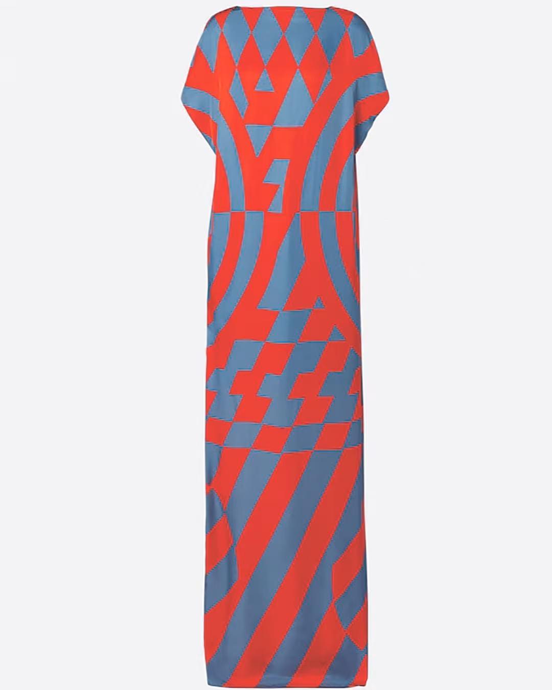 red and blue graphic print dress dries van noten