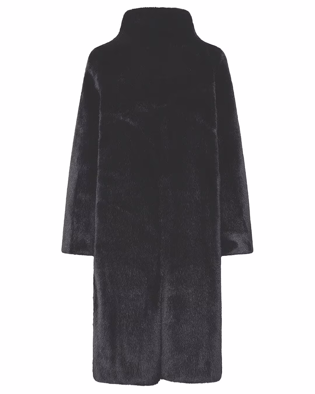 Black Raven funnelneck coat, UNREALFUR.COM