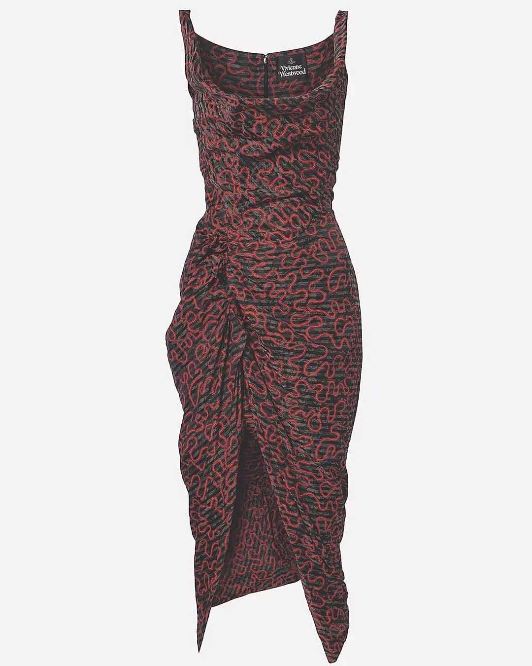 VIVIENNE WESTWOOD Panther printed midi dress in black