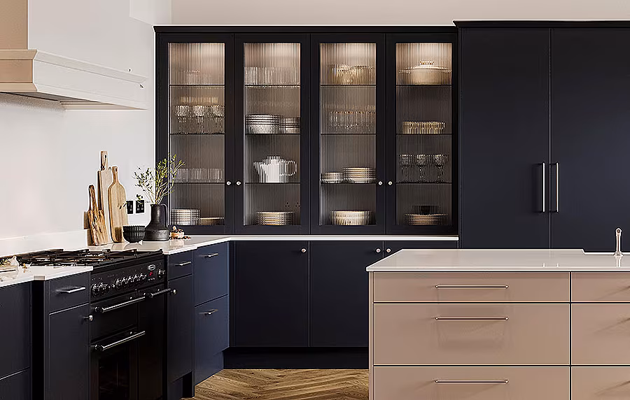 Kitchen---Reeded-Glass-Doors-1