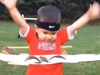 Kid takes on obstacle course.....