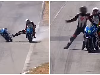 Rider Mounts Other Bike And St...