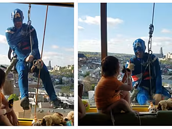 Superhero Window Washer Visits...