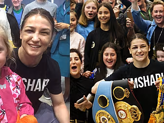 Katie Taylor receives hero's w...