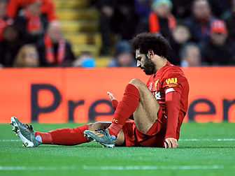 Mo Salah pictured in protectiv...