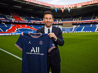 C'est fait! Lionel Messi is of...