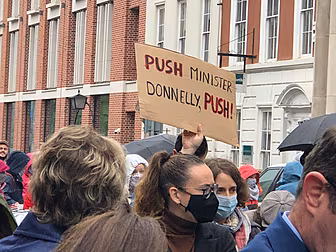 Demonstrators Gather At Dáil C...