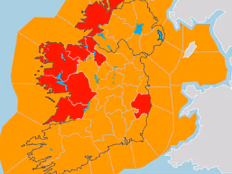 Storm Darragh: Red And Orange...